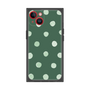 プレミアムスクエアケース［ 水彩ドット・レトロカラー - Green ］