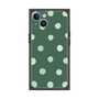 プレミアムスクエアケース［ 水彩ドット・レトロカラー - Green ］