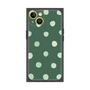プレミアムスクエアケース［ 水彩ドット・レトロカラー - Green ］