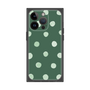 プレミアムスクエアケース［ 水彩ドット・レトロカラー - Green ］
