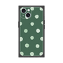 プレミアムスクエアケース［ 水彩ドット・レトロカラー - Green ］