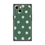 プレミアムスクエアケース［ 水彩ドット・レトロカラー - Green ］