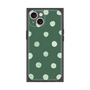 プレミアムスクエアケース［ 水彩ドット・レトロカラー - Green ］