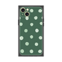 プレミアムスクエアケース［ 水彩ドット・レトロカラー - Green ］