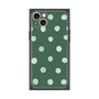 プレミアムスクエアケース［ 水彩ドット・レトロカラー - Green ］