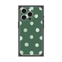 プレミアムスクエアケース［ 水彩ドット・レトロカラー - Green ］