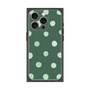 プレミアムスクエアケース［ 水彩ドット・レトロカラー - Green ］