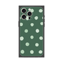 プレミアムスクエアケース［ 水彩ドット・レトロカラー - Green ］