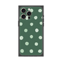 プレミアムスクエアケース［ 水彩ドット・レトロカラー - Green ］