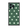 プレミアムスクエアケース［ 水彩ドット・レトロカラー - Green ］