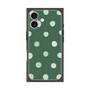 プレミアムスクエアケース［ 水彩ドット・レトロカラー - Green ］