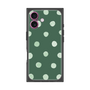 プレミアムスクエアケース［ 水彩ドット・レトロカラー - Green ］