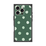プレミアムスクエアケース［ 水彩ドット・レトロカラー - Green ］