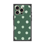プレミアムスクエアケース［ 水彩ドット・レトロカラー - Green ］