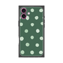 プレミアムスクエアケース［ 水彩ドット・レトロカラー - Green ］