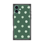 プレミアムスクエアケース［ 水彩ドット・レトロカラー - Green ］