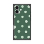 プレミアムスクエアケース［ 水彩ドット・レトロカラー - Green ］