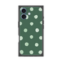プレミアムスクエアケース［ 水彩ドット・レトロカラー - Green ］