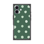 プレミアムスクエアケース［ 水彩ドット・レトロカラー - Green ］