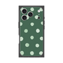プレミアムスクエアケース［ 水彩ドット・レトロカラー - Green ］