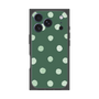 プレミアムスクエアケース［ 水彩ドット・レトロカラー - Green ］