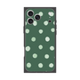 プレミアムスクエアケース［ 水彩ドット・レトロカラー - Green ］