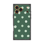 プレミアムスクエアケース［ 水彩ドット・レトロカラー - Green ］