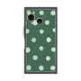 プレミアムスクエアケース［ 水彩ドット・レトロカラー - Green ］