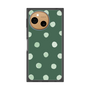 プレミアムスクエアケース［ 水彩ドット・レトロカラー - Green ］