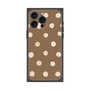 プレミアムスクエアケース［ 水彩ドット・レトロカラー - Brown ］