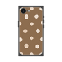 プレミアムスクエアケース［ 水彩ドット・レトロカラー - Brown ］