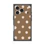 プレミアムスクエアケース［ 水彩ドット・レトロカラー - Brown ］