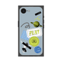 プレミアムスクエアケース［ Playful sticker - Dusty Blue ］