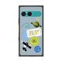 プレミアムスクエアケース［ Playful sticker - Dusty Blue ］