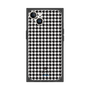 プレミアムスクエアケース［ Houndstooth Pattern Black with LANVIN en Bleu logo- ランバン 千鳥格子柄 ブラック ］