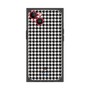 プレミアムスクエアケース［ Houndstooth Pattern Black with LANVIN en Bleu logo- ランバン 千鳥格子柄 ブラック ］