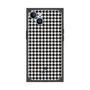 プレミアムスクエアケース［ Houndstooth Pattern Black with LANVIN en Bleu logo- ランバン 千鳥格子柄 ブラック ］