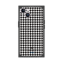プレミアムスクエアケース［ Houndstooth Pattern Black with LANVIN en Bleu logo- ランバン 千鳥格子柄 ブラック ］