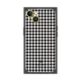 プレミアムスクエアケース［ Houndstooth Pattern Black with LANVIN en Bleu logo- ランバン 千鳥格子柄 ブラック ］