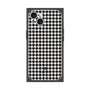 プレミアムスクエアケース［ Houndstooth Pattern Black with LANVIN en Bleu logo- ランバン 千鳥格子柄 ブラック ］