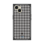 プレミアムスクエアケース［ Houndstooth Pattern Black with LANVIN en Bleu logo- ランバン 千鳥格子柄 ブラック ］