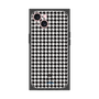 プレミアムスクエアケース［ Houndstooth Pattern Black with LANVIN en Bleu logo- ランバン 千鳥格子柄 ブラック ］
