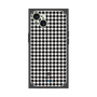 プレミアムスクエアケース［ Houndstooth Pattern Black with LANVIN en Bleu logo- ランバン 千鳥格子柄 ブラック ］
