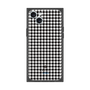 プレミアムスクエアケース［ Houndstooth Pattern Black with LANVIN en Bleu logo- ランバン 千鳥格子柄 ブラック ］