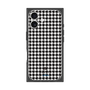 プレミアムスクエアケース［ Houndstooth Pattern Black with LANVIN en Bleu logo- ランバン 千鳥格子柄 ブラック ］