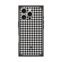 プレミアムスクエアケース［ Houndstooth Pattern Black with LANVIN en Bleu logo- ランバン 千鳥格子柄 ブラック ］