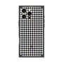 プレミアムスクエアケース［ Houndstooth Pattern Black with LANVIN en Bleu logo- ランバン 千鳥格子柄 ブラック ］