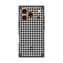 プレミアムスクエアケース［ Houndstooth Pattern Black with LANVIN en Bleu logo- ランバン 千鳥格子柄 ブラック ］