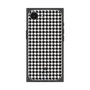 プレミアムスクエアケース［ Houndstooth Pattern Black with LANVIN en Bleu logo- ランバン 千鳥格子柄 ブラック ］
