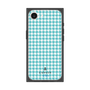 プレミアムスクエアケース［ Houndstooth Pattern Blue with LANVIN en Bleu logo- ランバン 千鳥格子柄 ブルー ］